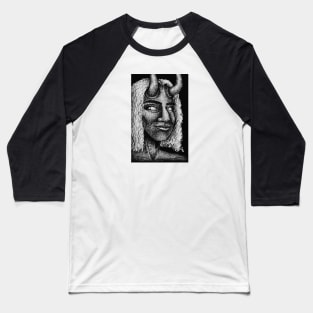 Crosshatched Portrait Baseball T-Shirt